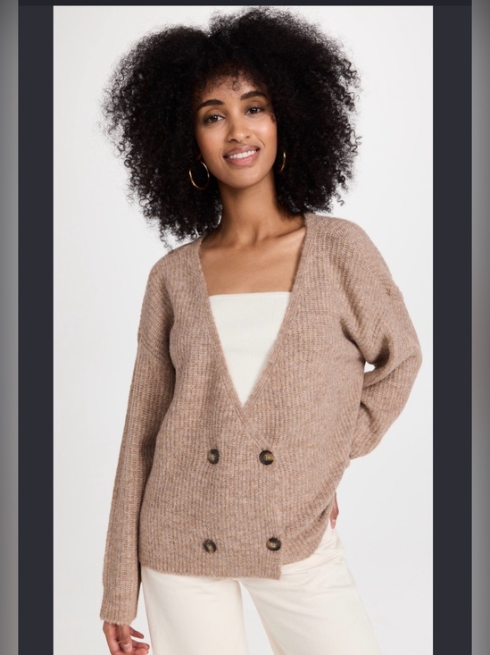 L'AGENCE Sweaters - L’Agence Jamison Double-Breasted Cardigan In Tan., size XS Tall